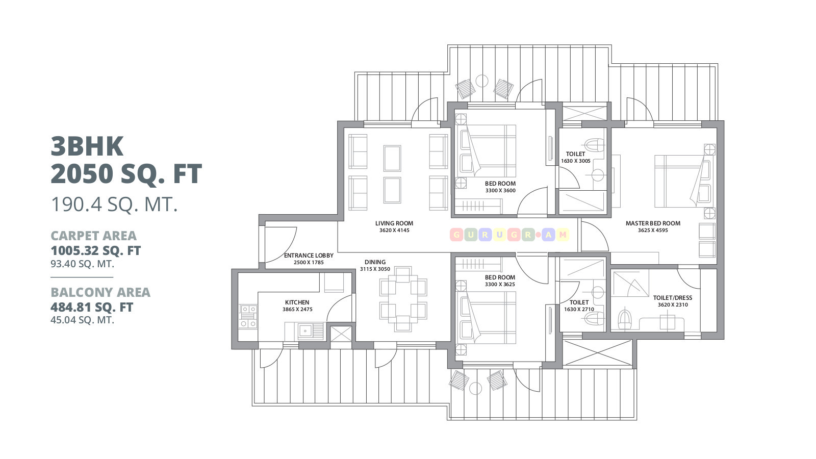 3bhk-2050 bestech-altura