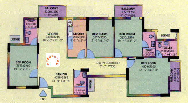 dlf-carlton-estate-4bhk-apartment-layout-01 dlf-carlton-estate