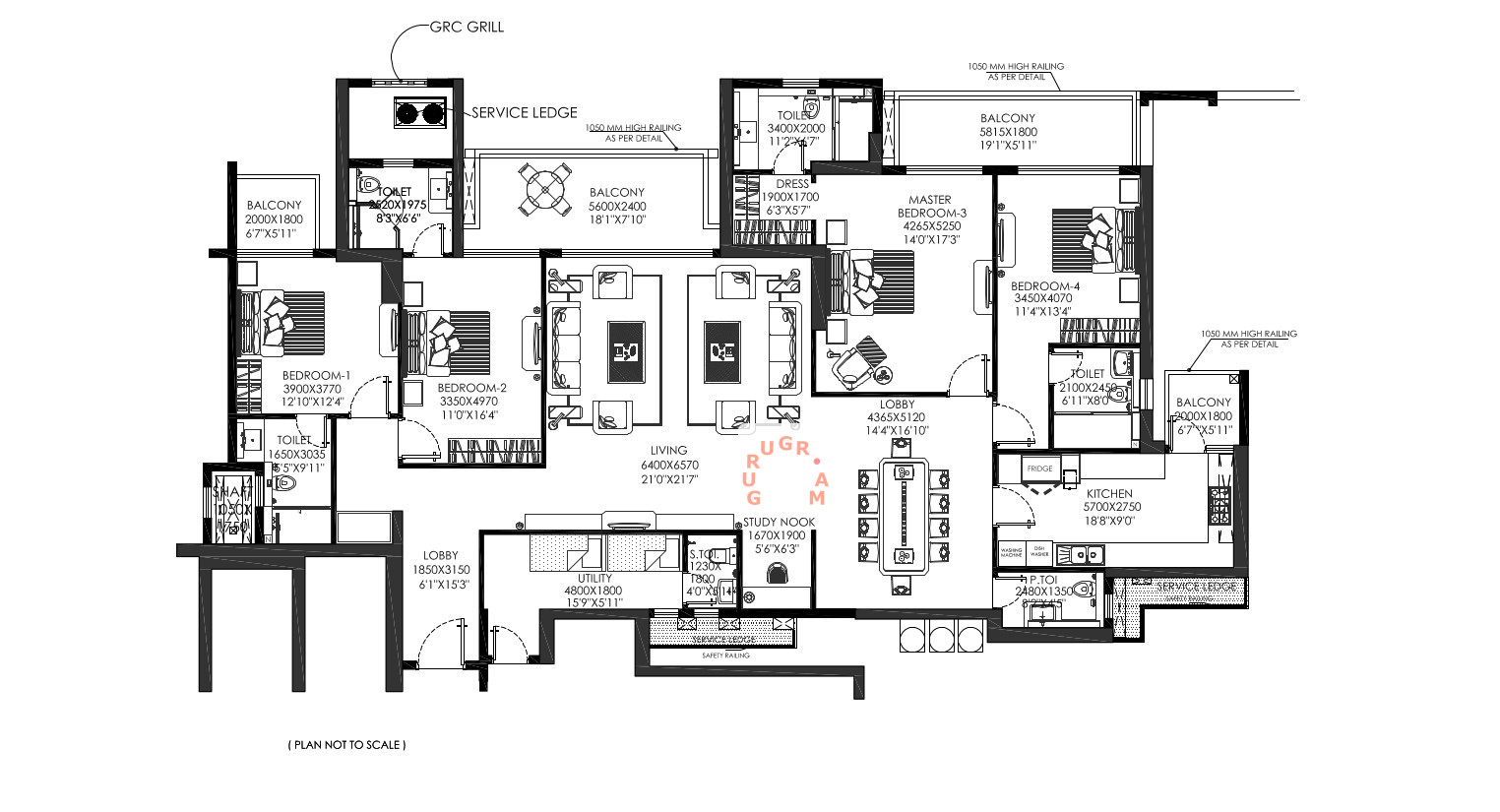 dlf-crest-apartment-layout-4bhk-3529 dlf-crest