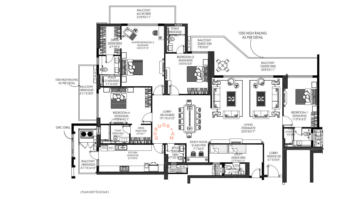 dlf-crest-apartment-layout-4bhk-4022 dlf-crest