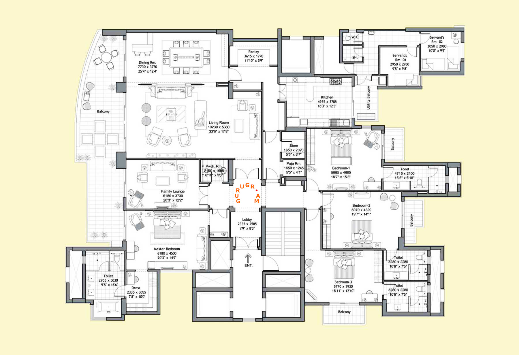 dlf-magnolias-apartment-layout-4bhk-plus-family dlf-magnolias