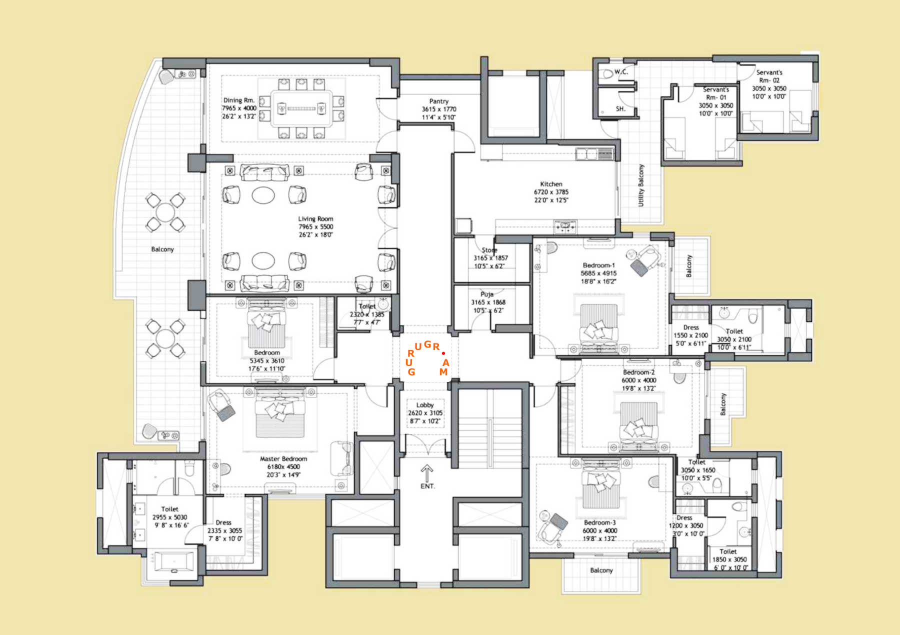 dlf-magnolias-apartment-layout-5bhk dlf-magnolias