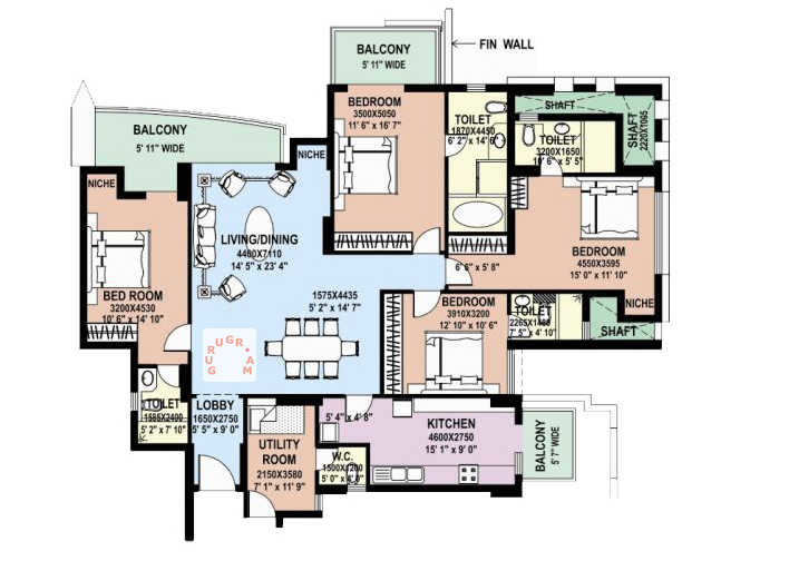 dlf-park-place-4bhk-apartment-layout dlf-park-place