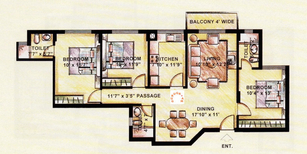 dlf-princeton-estate-3bhk-apartment-layout-plan-02 dlf-princeton-estate