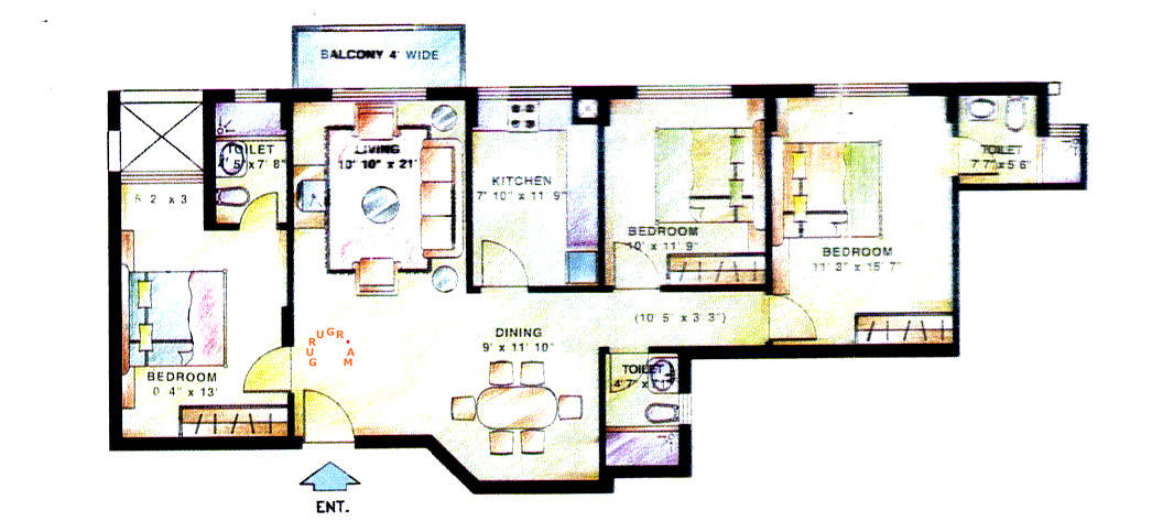 dlf-wellington-estate-3bhk-apartment-layout-01 dlf-wellington-estate