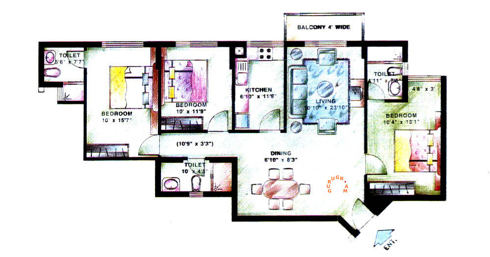 dlf-wellington-estate-3bhk-apartment-layout-03 dlf-wellington-estate