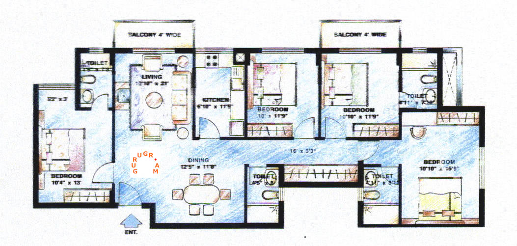dlf-wellington-estate-4bhk-apartment-layout-01 dlf-wellington-estate