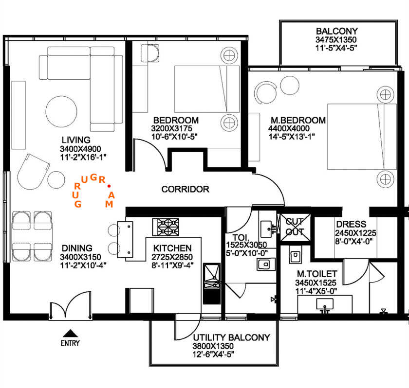 ireo-grand-arch-2bhk-apartment-layout ireo-grand-arch