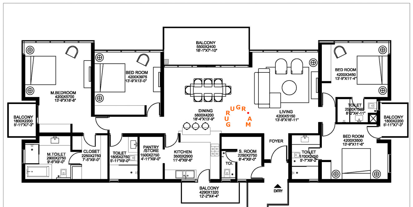 ireo-grand-arch-4bhk-apartment-layout ireo-grand-arch