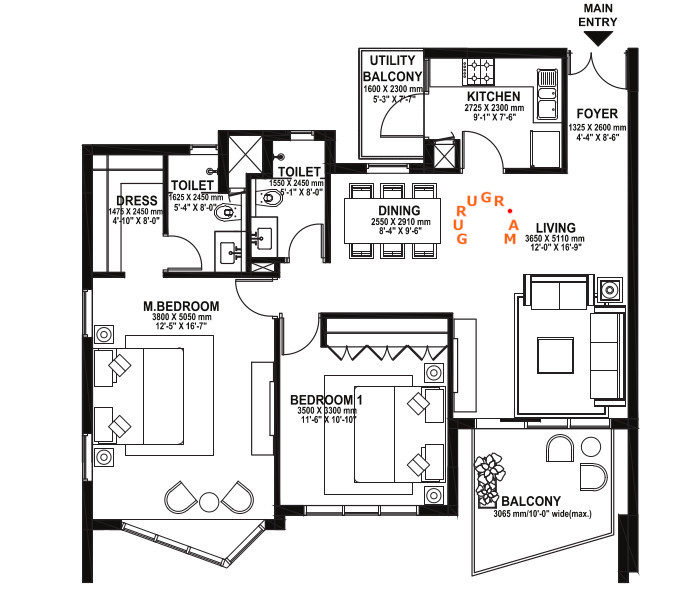 ireo-skyon-2bhk-apartment-layout-plan-01 ireo-skyon
