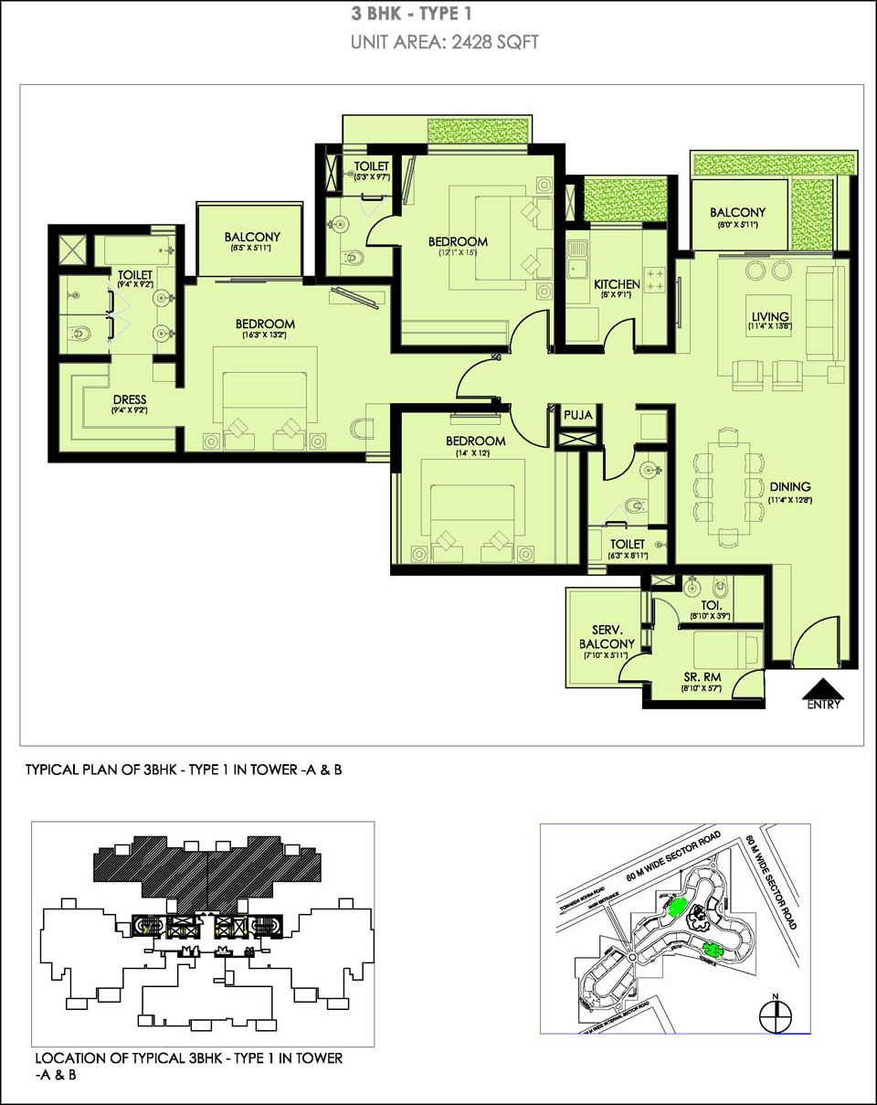 3bhk-type-1 ireo-victory-valley