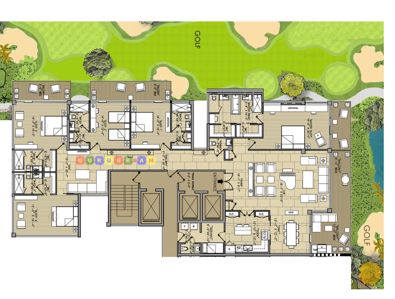 m3m-golf-estate-fairway-east-5bhk-apartment-layout-plan m3m-golf-estate