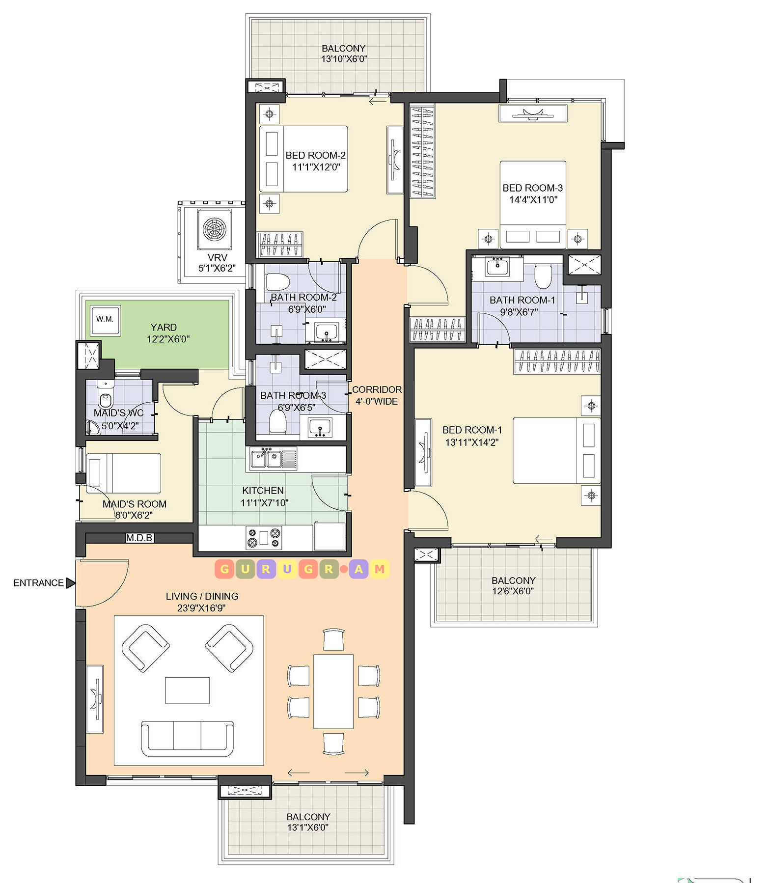 m3m-merlin-3bhk-apartment-layout-plan-03 m3m-merlin
