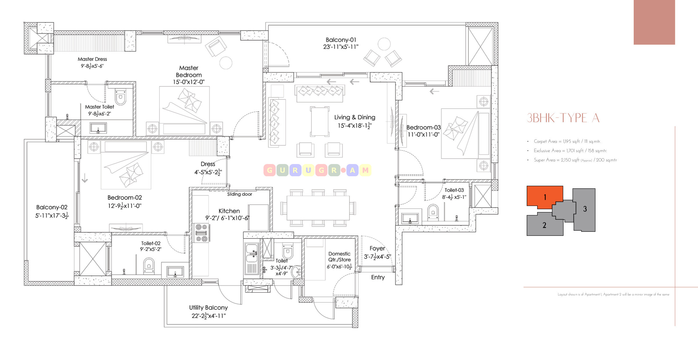 hightown-residences-3bhk-apartment-layout-type-a silverglades-hightown