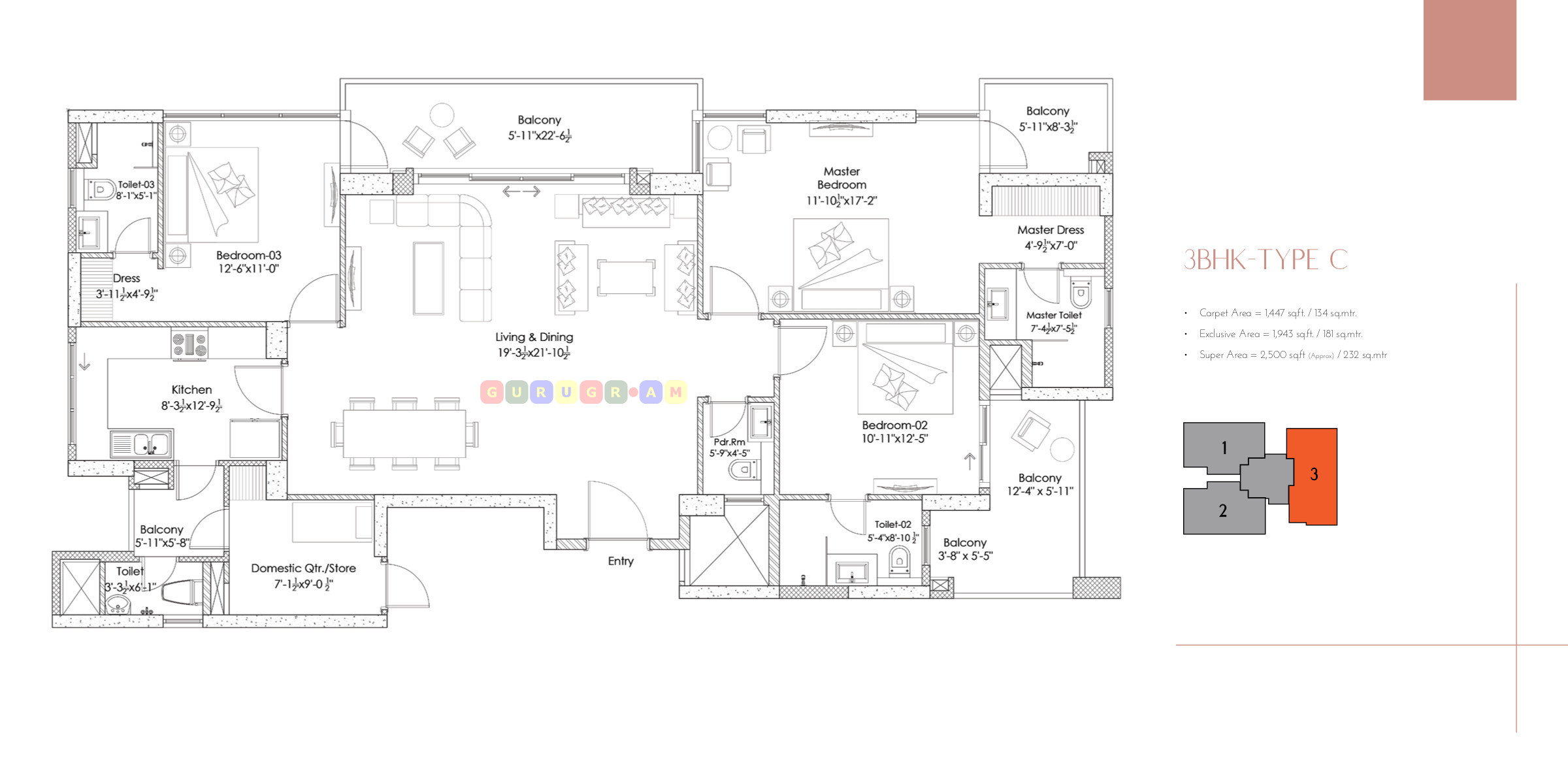 hightown-residences-3bhk-apartment-layout-type-c silverglades-hightown